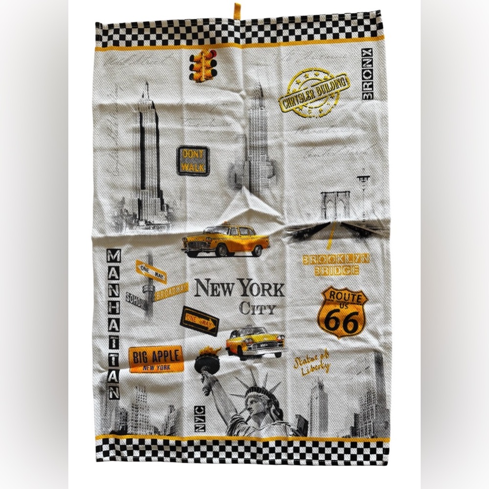 New York kitchen towel NYC Statue of Liberty Route 66 Manhattan Big Apple